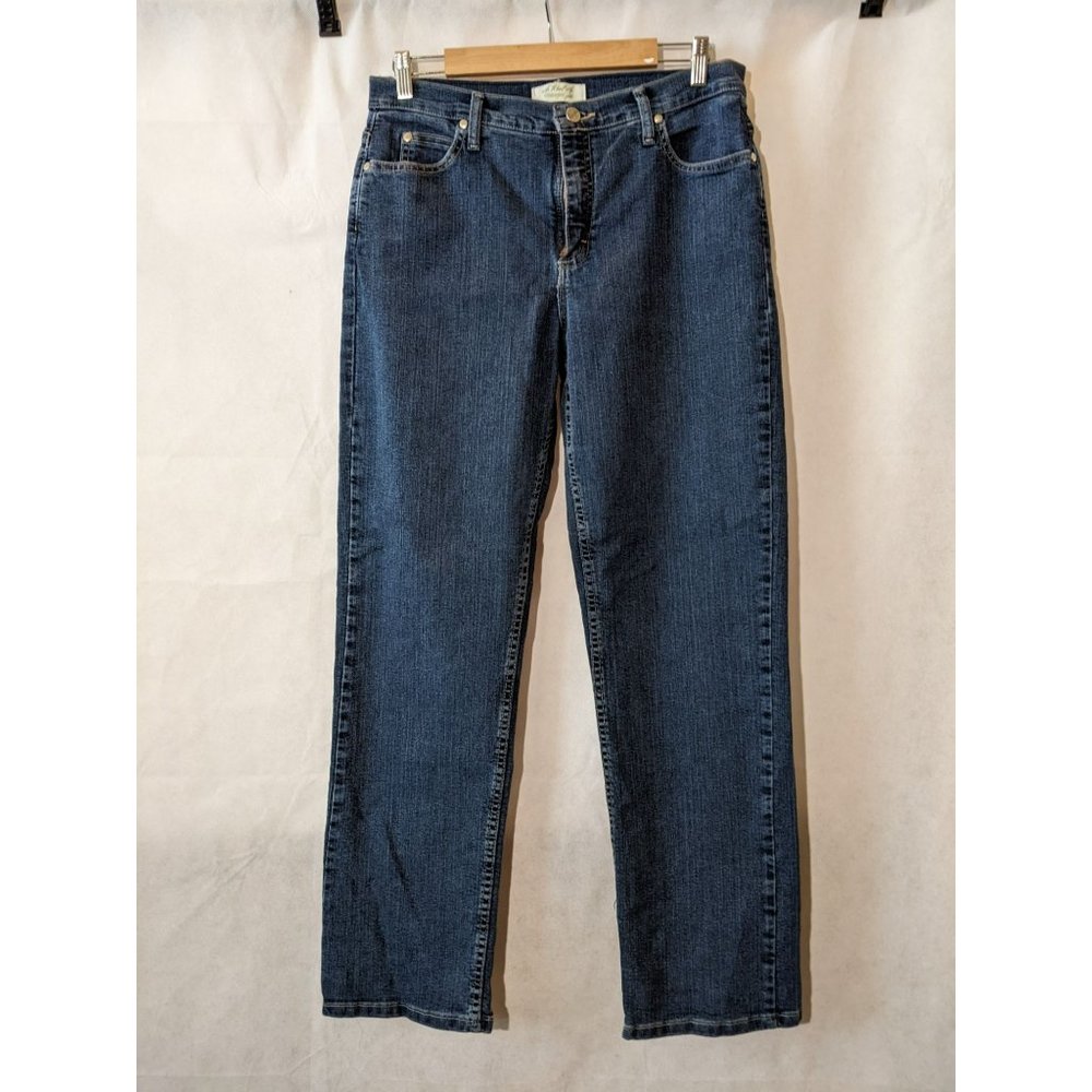 Wrangler Blue Dark Wash Cotton-Blend Straight Leg Denim Jeans Size 32